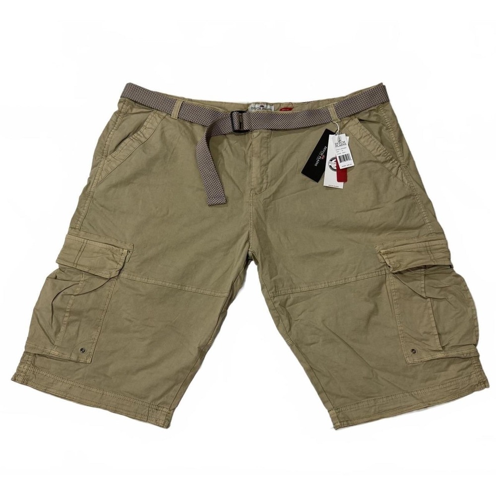 Ditch Plains Men Stone Cargo Shorts‎ Belted Khaki Style DP7308KS Size 46